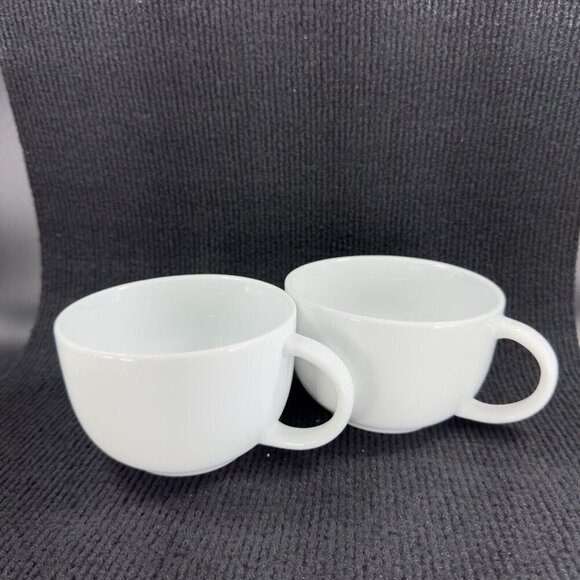 Le Gourmet Chef White Ceramic Large Oversized Coffee Mug Cup Set 2 Mugs Cups - Picture 12 of 13
